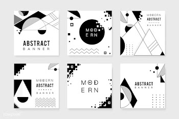 Abstract modern black and white template set | Free stock vector - 579436
