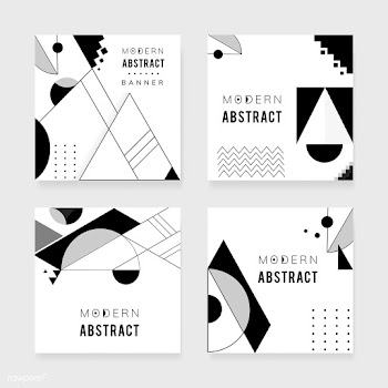 Abstract modern black and white template set | Free stock vector - 579447