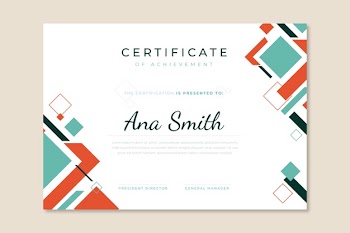 Abstract modern geometric certificate Free Vector