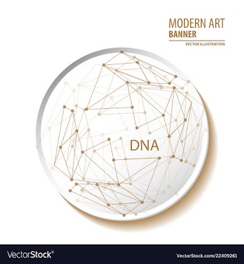 Abstract molecules and 3d paper integrated vector image