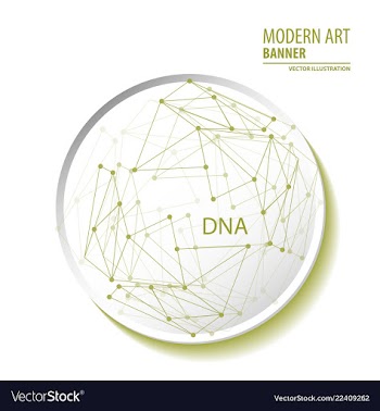Abstract molecules and 3d paper integrated vector image
