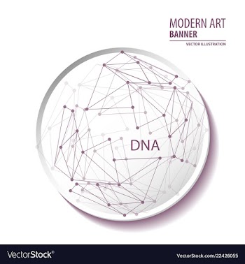 Abstract molecules and 3d paper integrated vector image