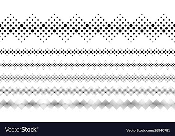 Abstract monochrome dot pattern separator line set vector image