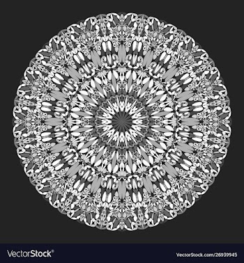 Abstract monochrome flower mandala ornament design vector image