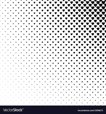 Abstract monochrome heart pattern background vector image
