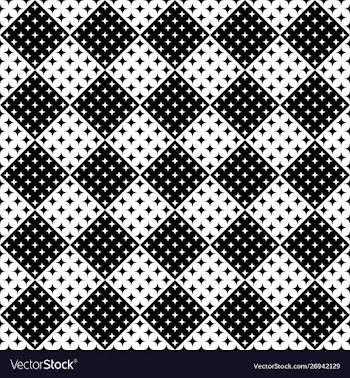 Abstract monochrome seamless curved star pattern vector image