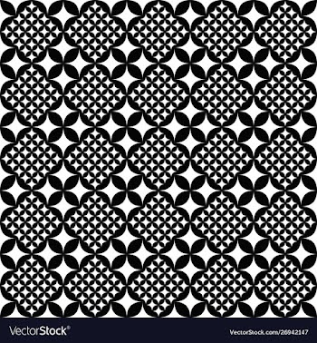 Abstract monochrome seamless curved star pattern vector image