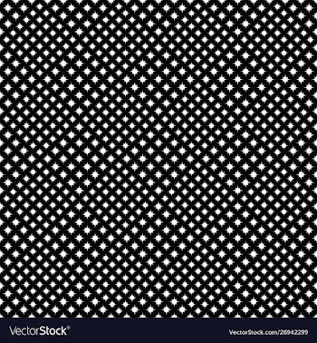 Abstract monochrome seamless curved star pattern vector image