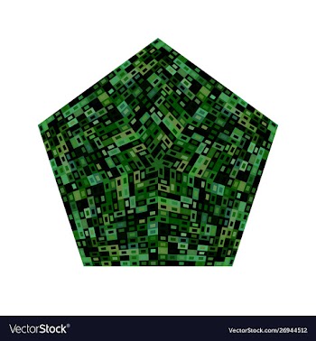 Abstract mosaic polygon symbol - geometrical vector image