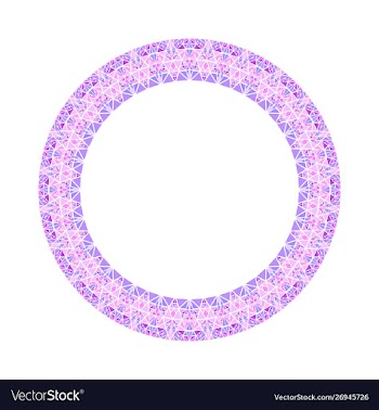 Abstract mosaic wreath - circular polygonal vector image