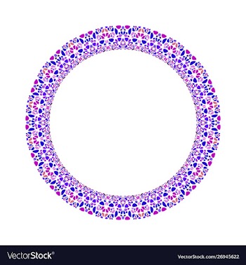 Abstract mosaic wreath - circular round design vector image