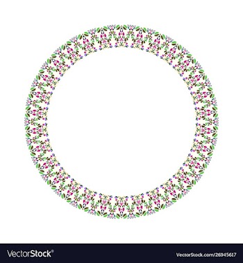 Abstract mosaic wreath - round circular element vector image