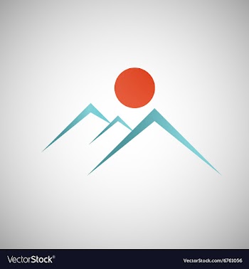Abstract mountain with the sun on background vector image