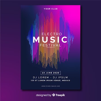 Abstract music festival poster template Free Vector