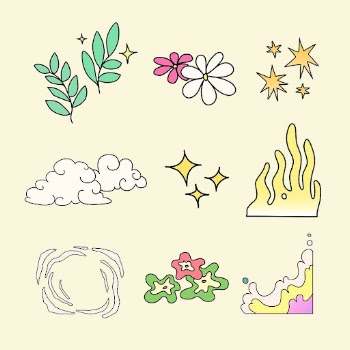 Abstract nature, colorful doodle design | Free PSD - rawpixel