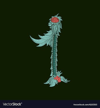 Abstract number 1 logo icon in Blue tropical vector image