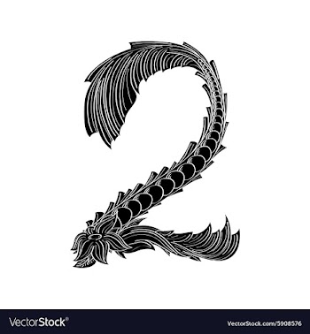 Abstract number 2 logo icon black and white design vector image