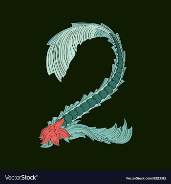 Abstract number 2 logo icon in Blue tropical vector image