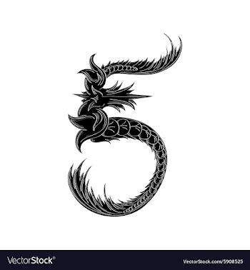 Abstract number 5 logo icon black and white design vector image