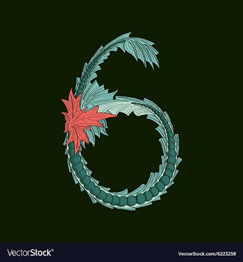 Abstract number 6 logo icon in Blue tropical vector image