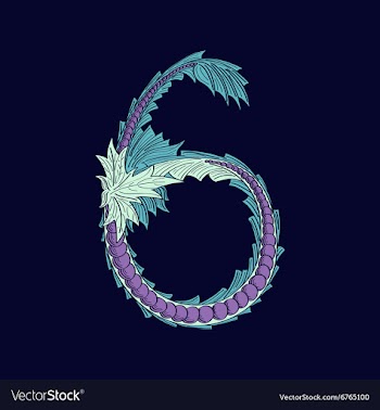 Abstract number 6 logo icon in Blue tropical vector image