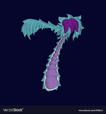 Abstract number 7 logo icon in Blue tropical vector image