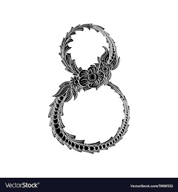 Abstract number 8 logo icon black and white design vector image