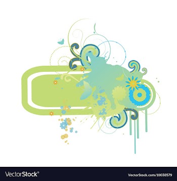 Abstract of a floral frame with grunge vector image