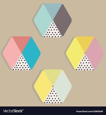 abstract of hexagons of different colors