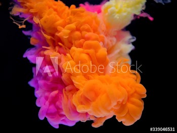 Abstract of orange and pink cloud