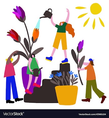 abstract of several persons working