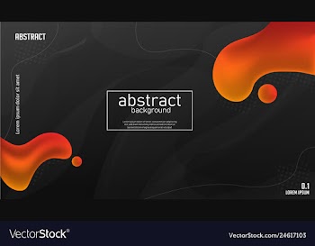 Abstract orange liquid with dark background vector image