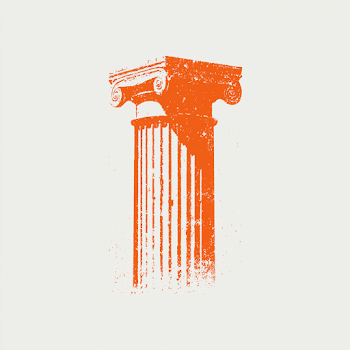 Abstract Orange Pillar Illustration