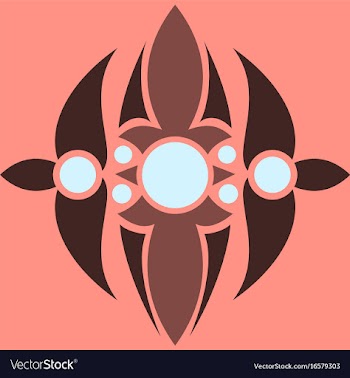 Abstract oriental flower vector image
