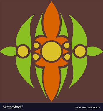 Abstract oriental flower vector image