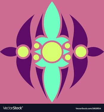 Abstract oriental flower vector image