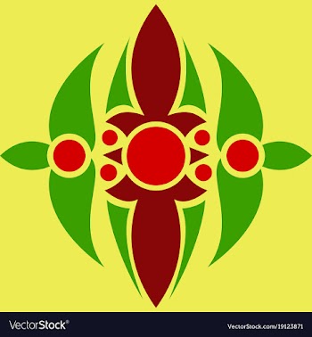 Abstract oriental flower vector image