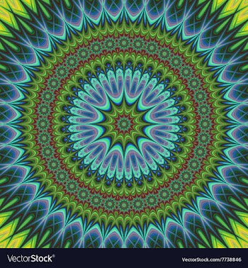 Abstract oriental fractal mandala background vector image