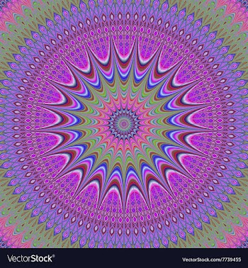 Abstract oriental fractal mandala background vector image