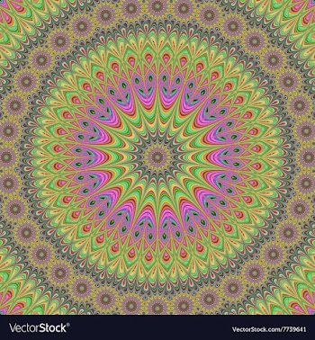 Abstract oriental fractal mandala design vector image