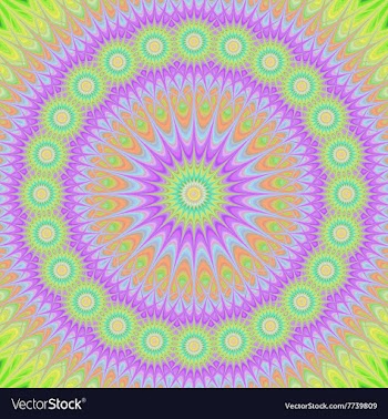 Abstract oriental mandala fractal design vector image