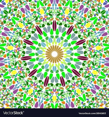 Abstract oriental radial floral ornament pattern vector image