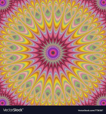 Abstract oriental star fractal background vector image
