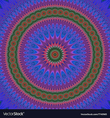 Abstract oriental star mandala fractal art vector image