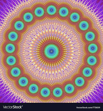 Abstract oriental star mandala fractal design vector image