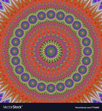 Abstract oriental star mandala fractal design vector image