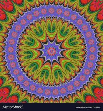 Abstract oriental star mandala fractal design vector image