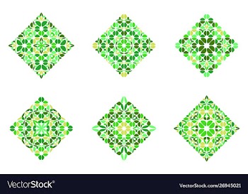 Abstract ornate flower square symbol template set vector image