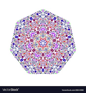 Abstract ornate isolated floral mosaic ornament vector image