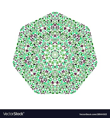 Abstract ornate isolated flower heptagon symbol vector image